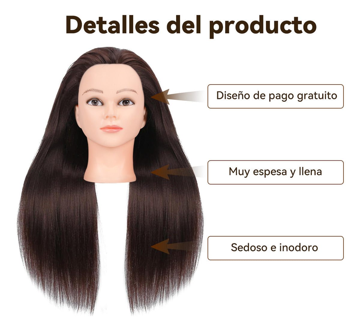 Cabeza De Maniquí  De Cabello Humano Para Estilistas