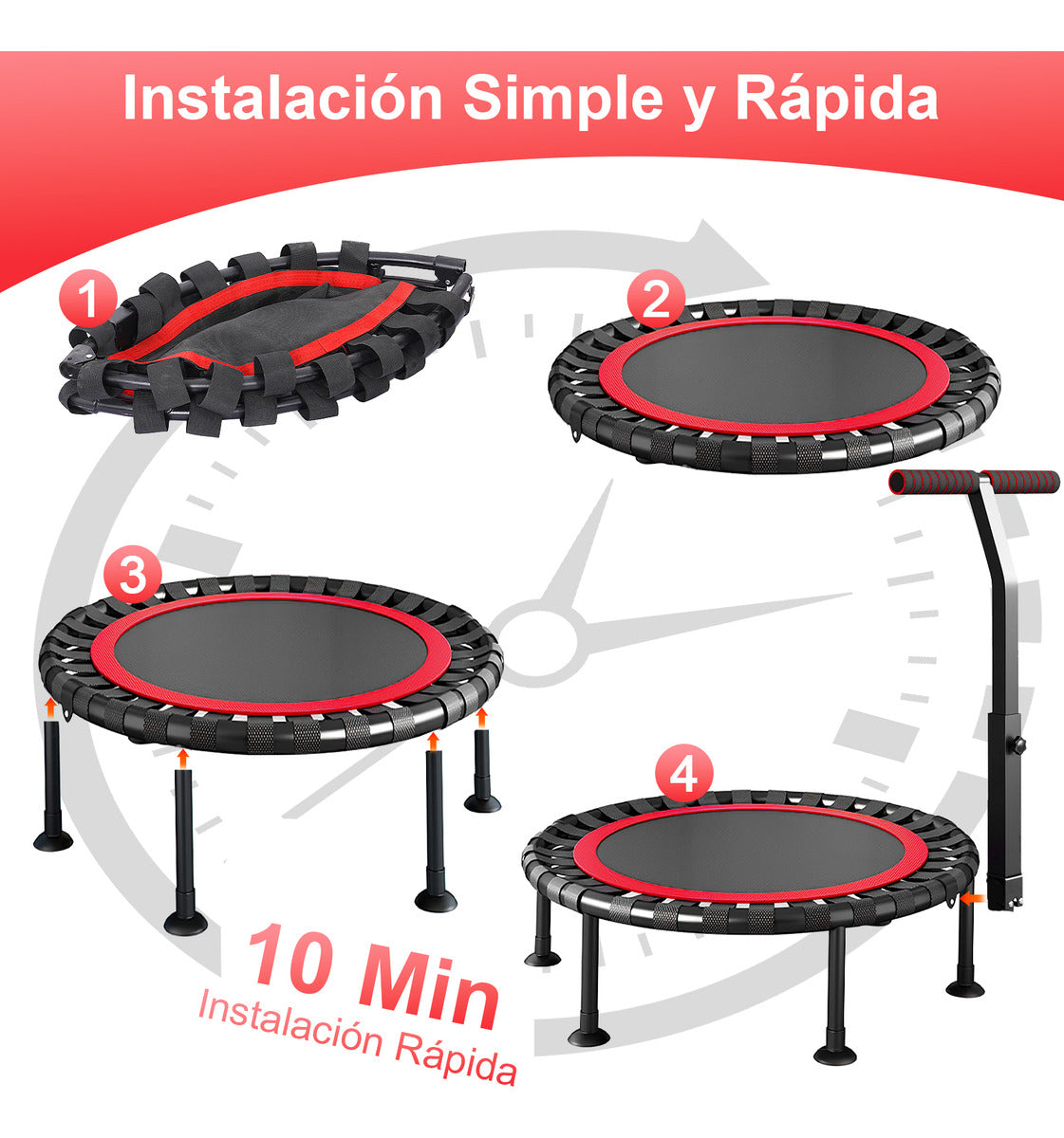 Trampolín Brincolín Aeróbicos Fitness Plegable Ajustable T