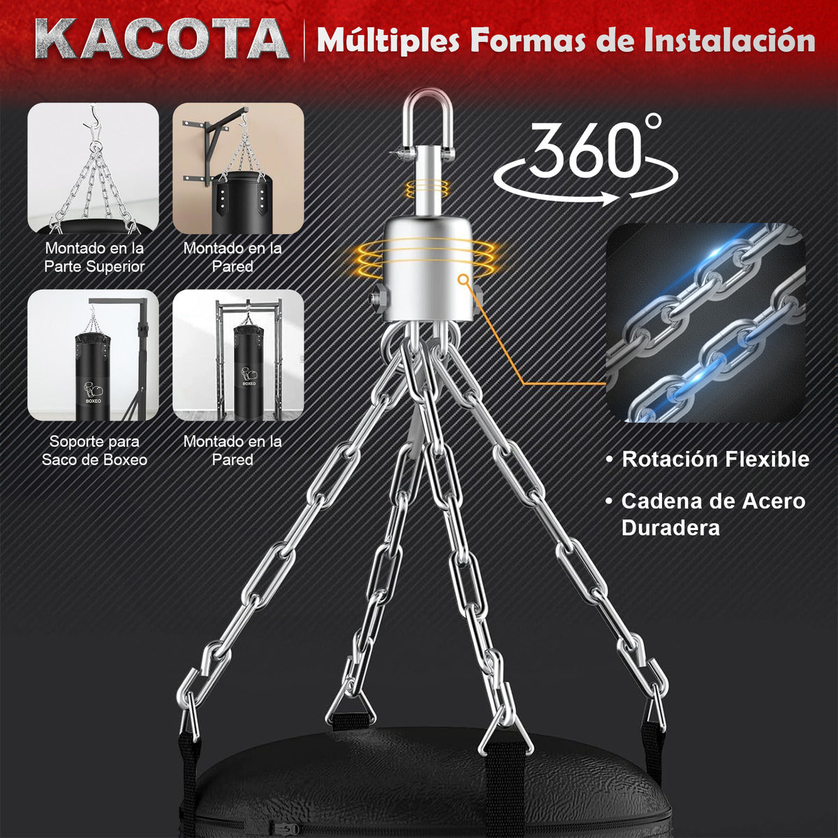 Saco Bolsa Boxeo 1.2m Premium Pu Saco De Boxeo Deportivo Kit