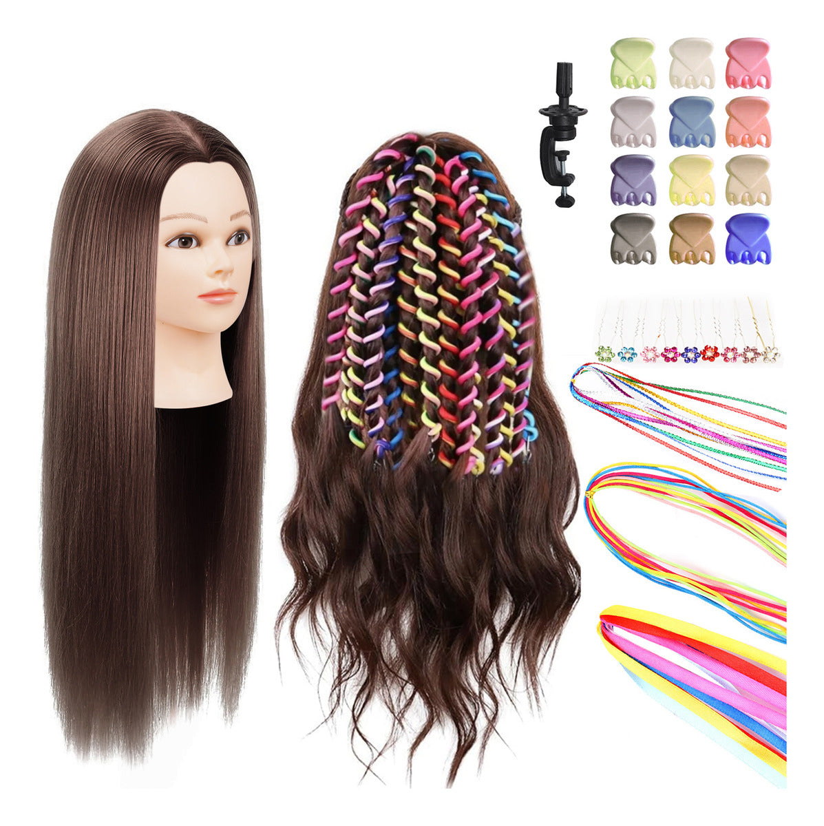 Cabeza De Maniquí Maniqui O Cabezon Para Peinar Dark Brown