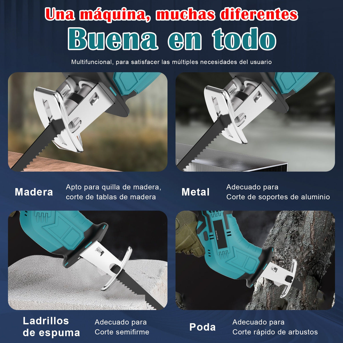 Sierra Eléctrica Recíproca Sable Inalámbrica Con 2 Baterías