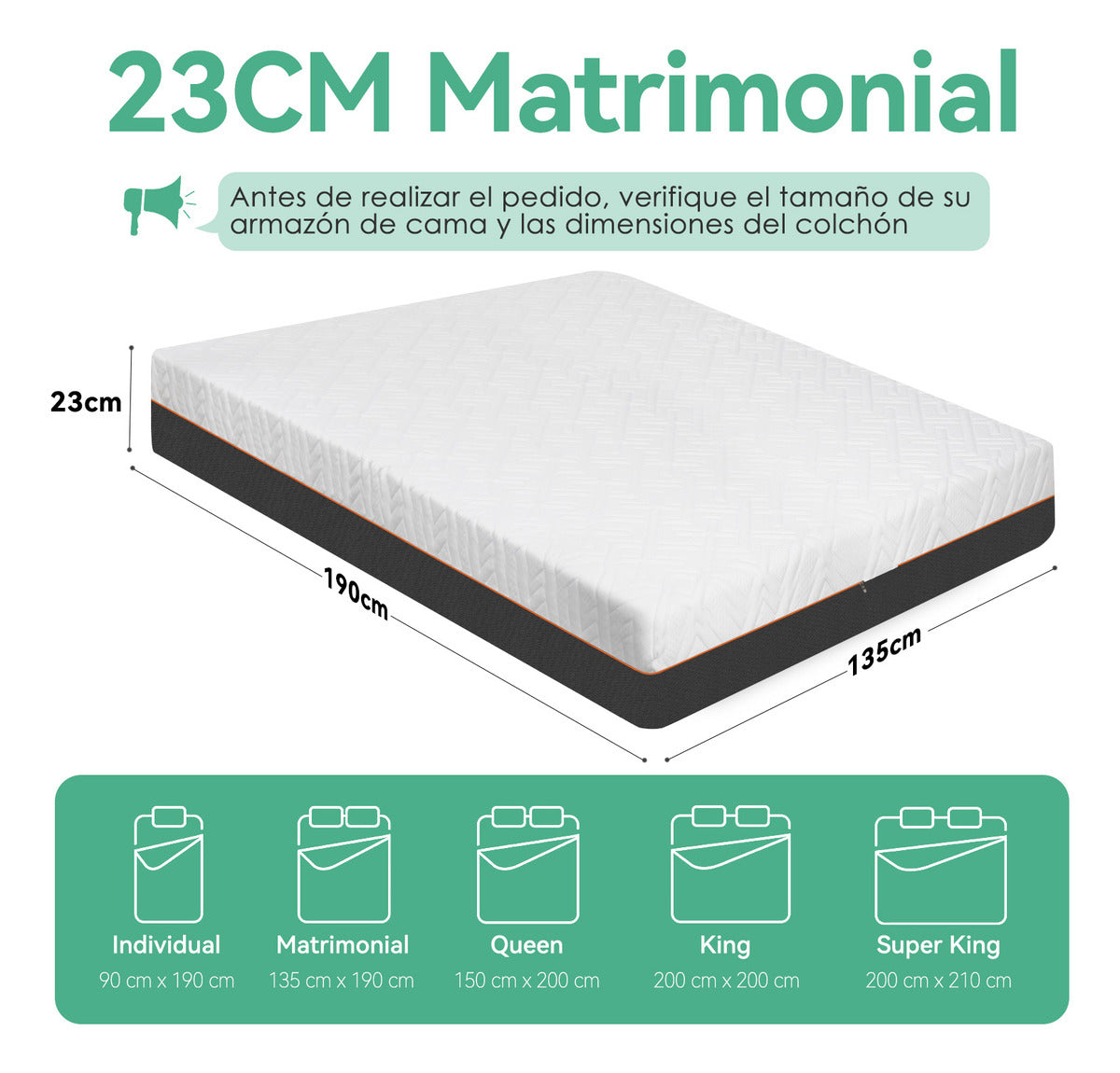 Colchoneta Memory Foam Matrimonial Sobre Colchón Fresca De 5