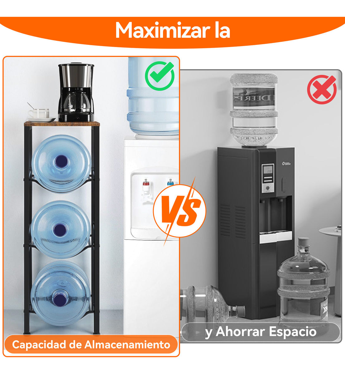 Rack Porta Garrafón Metálico 3 Niveles Para Garrafón De Agua