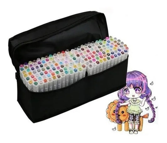 Plumones Marcadores Doble Punta Marker Pen Kit 168 Colores