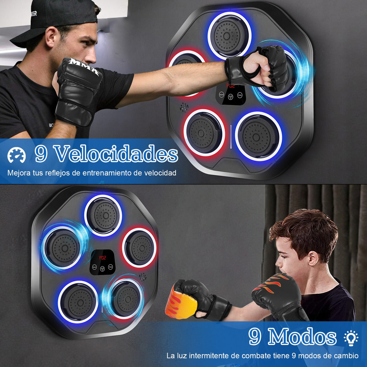 Maquina De Boxeo Musical Entrenador Inteligente Con Música