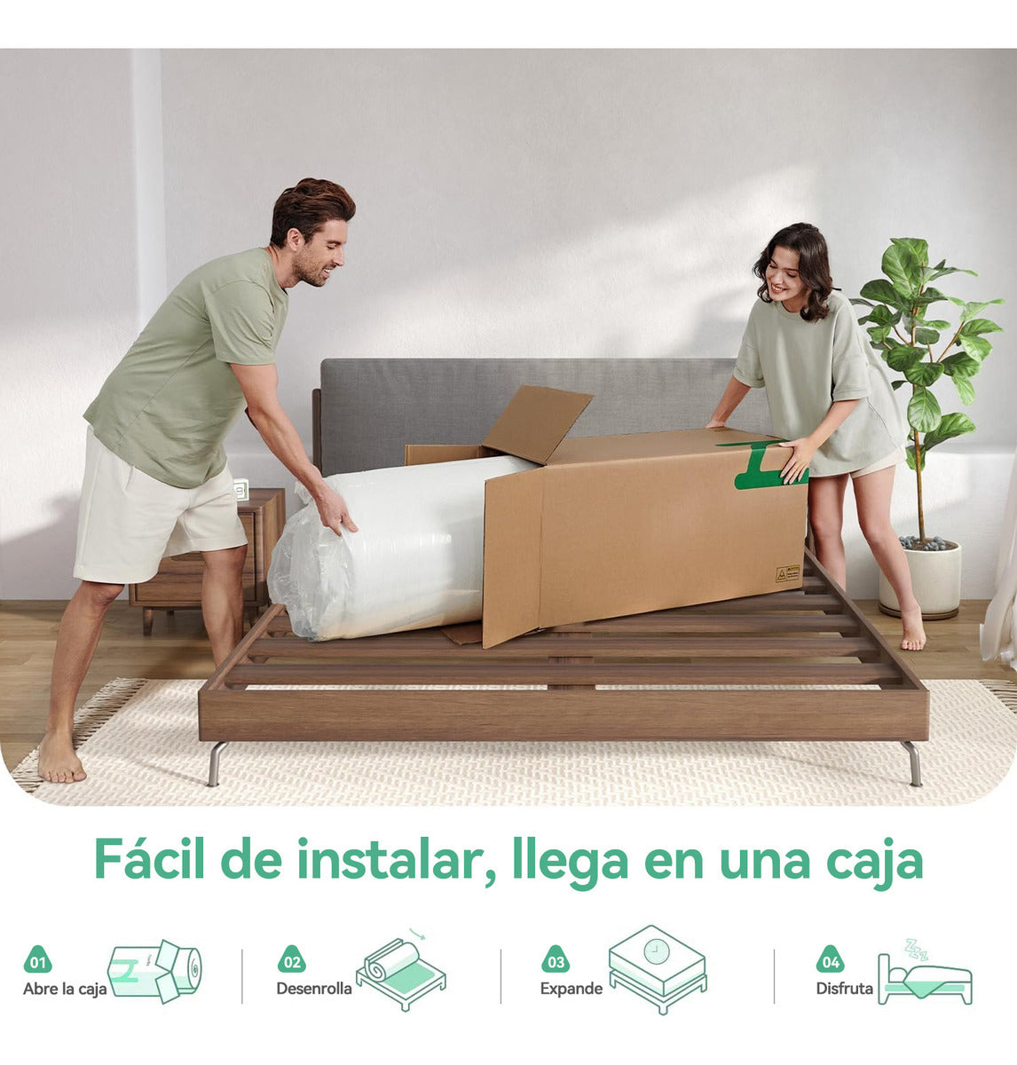 Colchoneta Memory Foam Matrimonial Sobre Colchón Fresca De 5