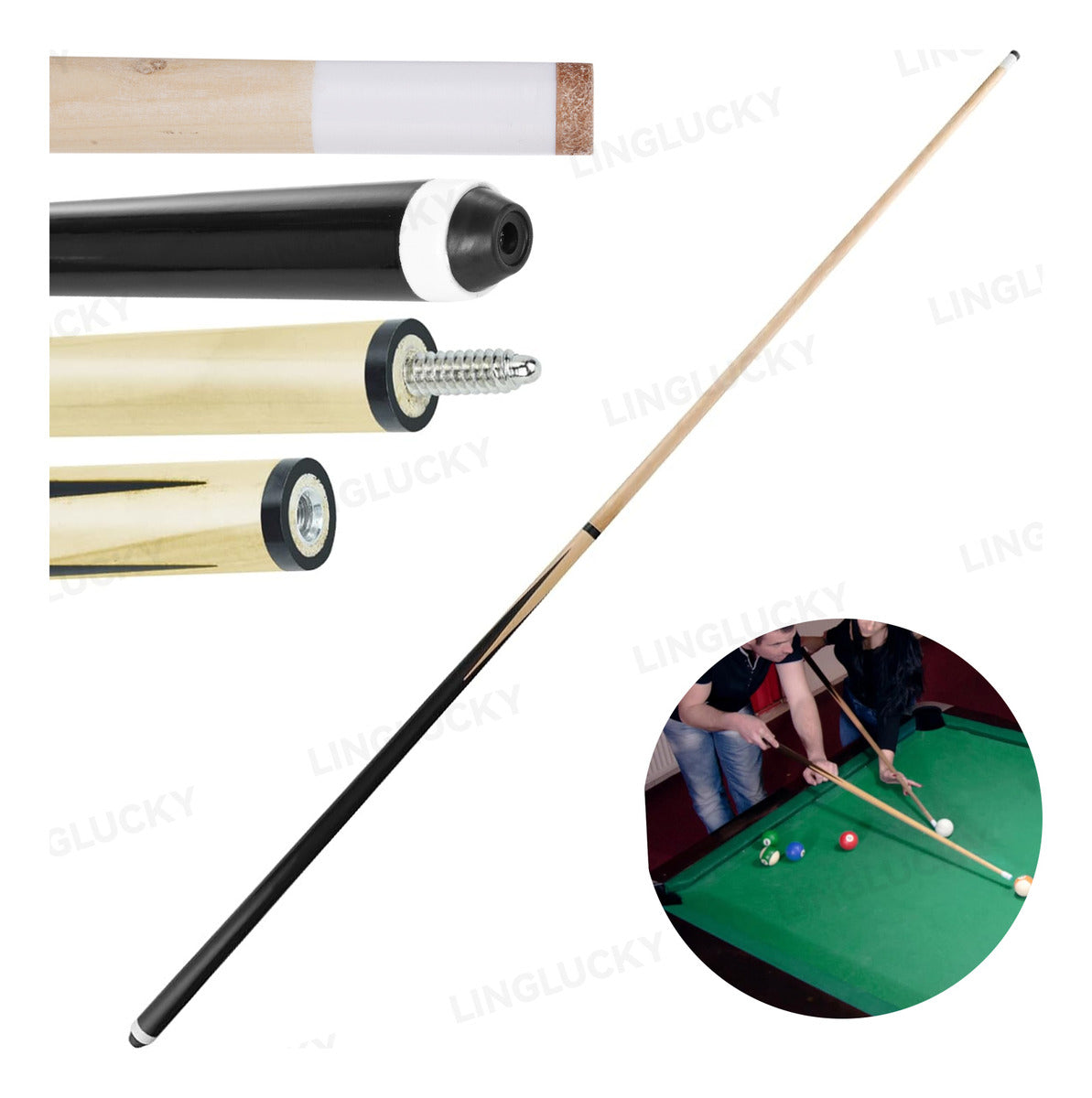 1 Tacos Billar De Maple Palos Snooker Desarmable Profesional 550 G