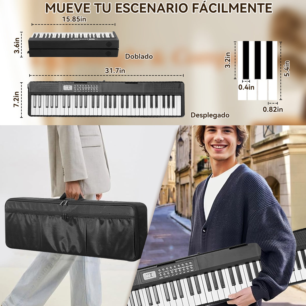 Teclado Musical Piano De 61 Teclas Electronico