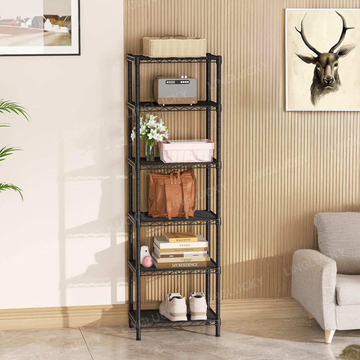 6 Niveles Hogar Anaqueles Cocina Estantes Baño Rack Metálico