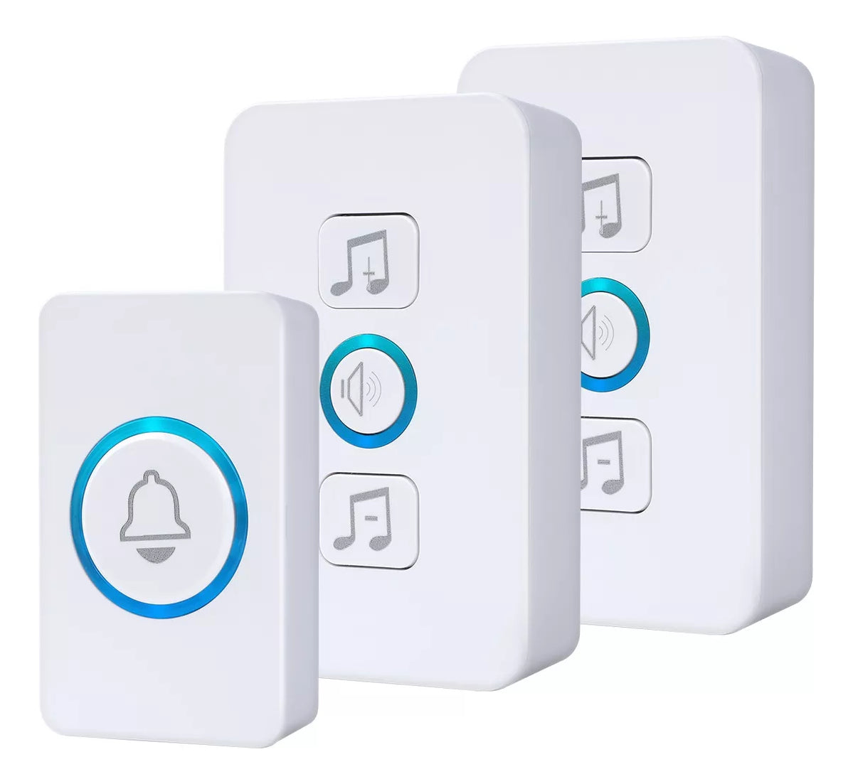 Timbre Inalámbrico Impermeable Con 1 Transmisor Y 2 Receptor