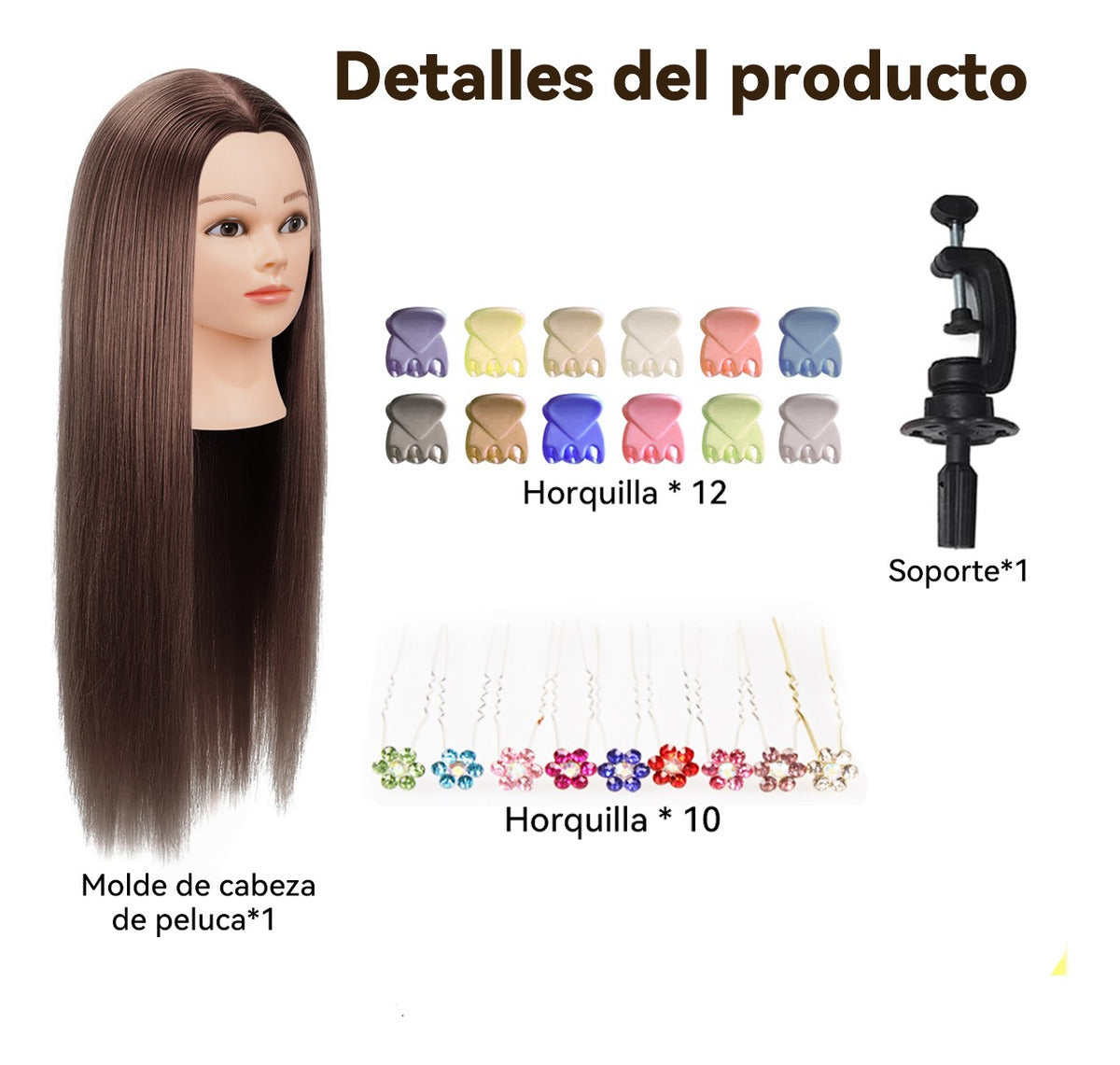 Cabeza De Maniquí  De Cabello Humano Para Estilistas