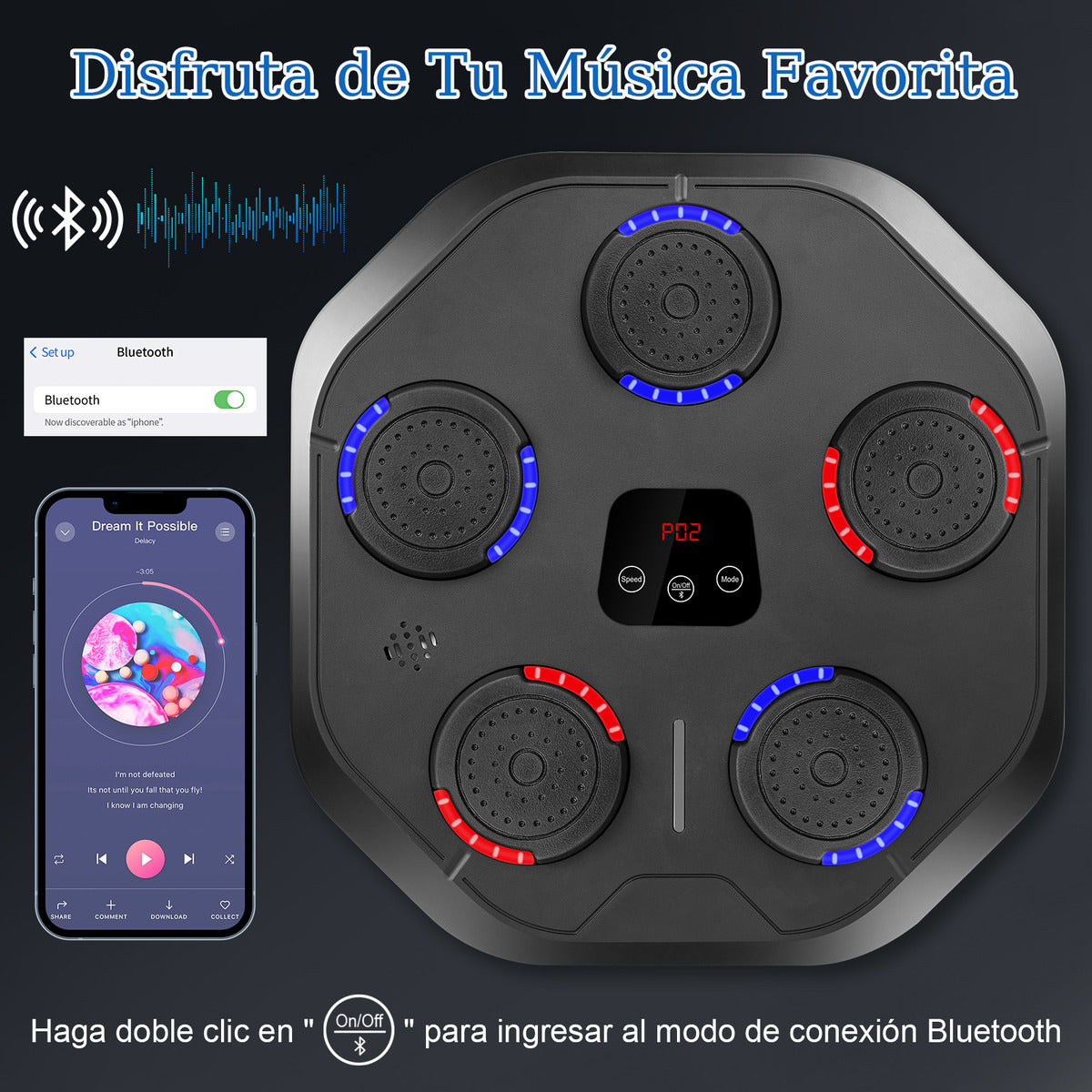 Maquina De Boxeo Musical Entrenador Inteligente Con Música