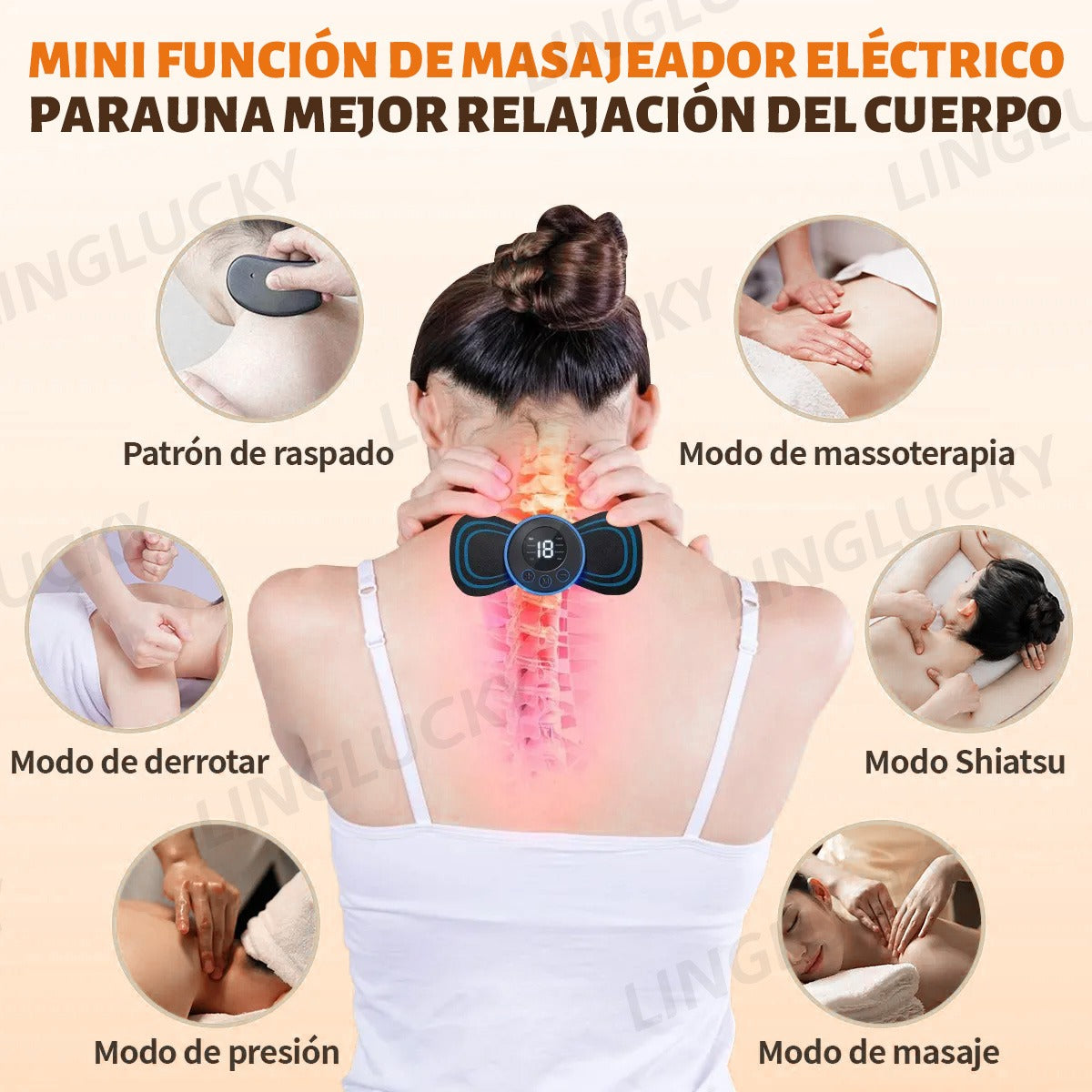 Pistola De Masaje De 6 Cabezas Y Relajador Muscular Fácil