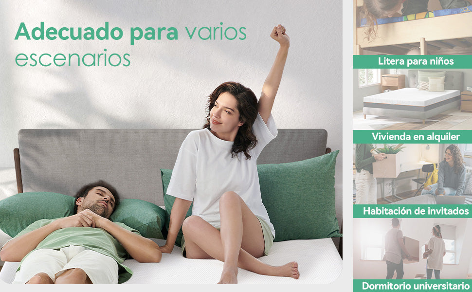 Colchoneta Memory Foam Matrimonial Sobre Colchón Fresca De 5