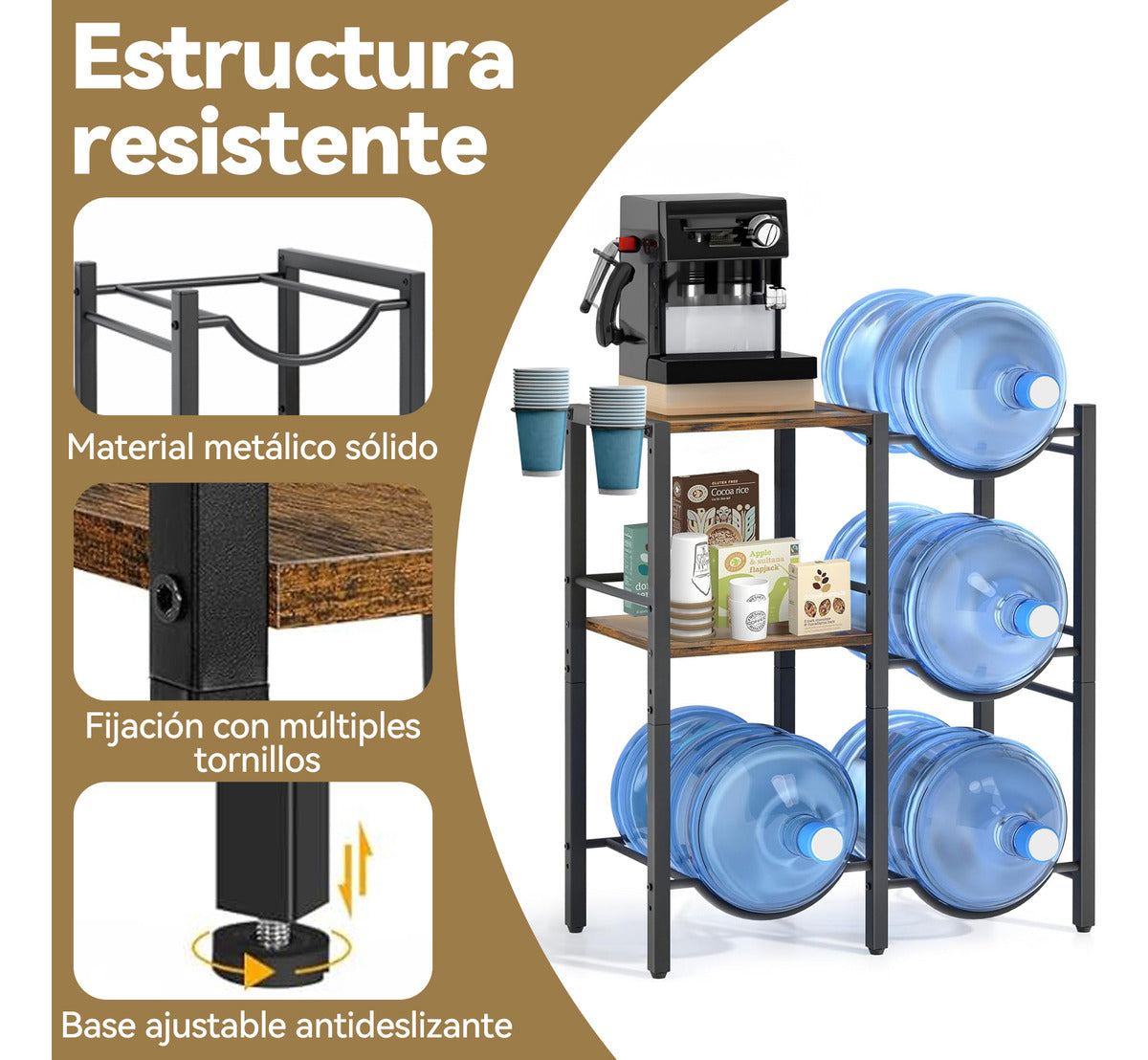 Porta Garrafón De 5 Galones Con Estante De Almacenamiento