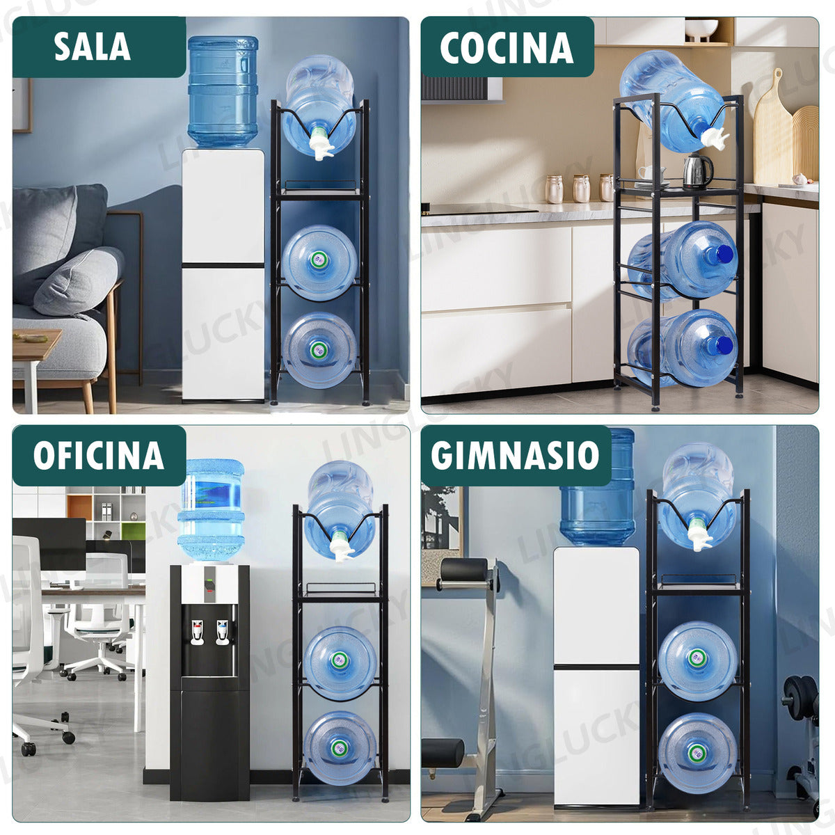 Porta Garrafones Agua 4 Piso+ 2 Válvula Dispensadora De Agua