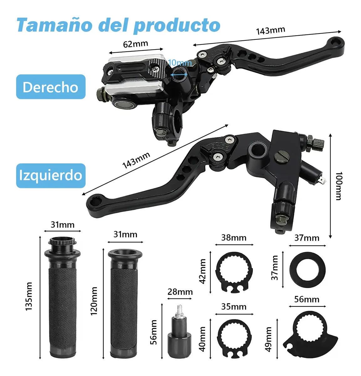 Palancas De Embrague Y Freno Universales 22mm Bomba De Freno