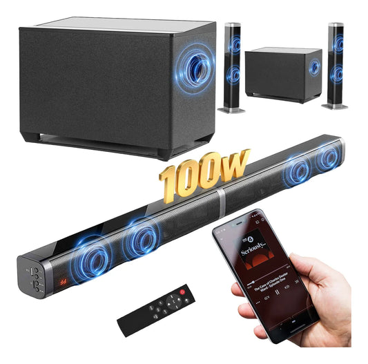 Home Theater 100w Barra De Sonido Y Subwoofer Con Bluetooth