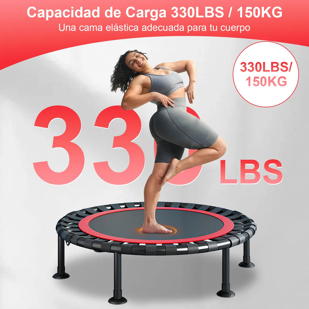 Trampolín Brincolín Aeróbicos Fitness Plegable Ajustable T