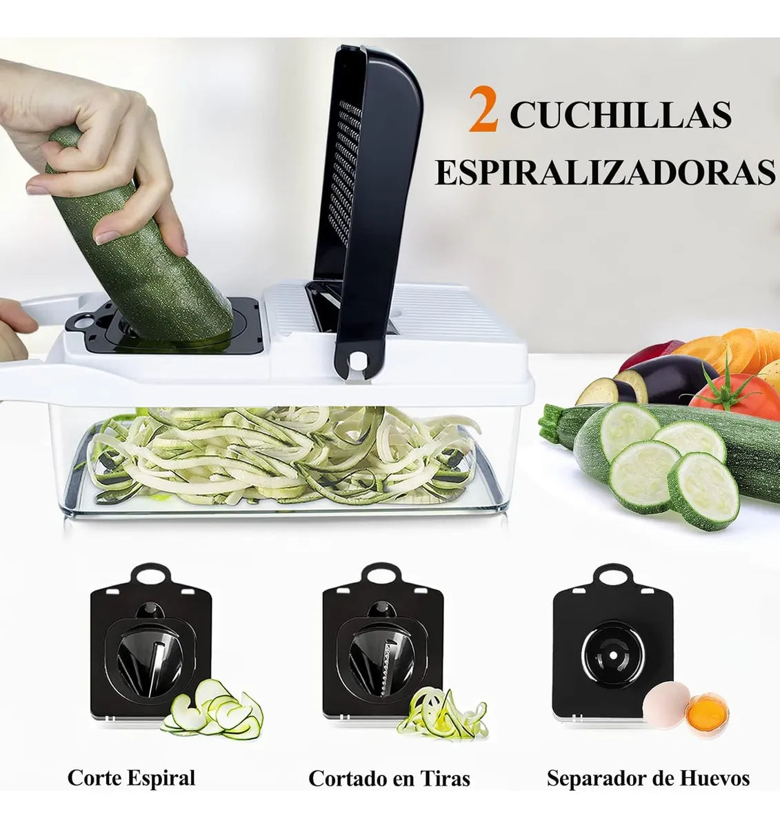 Kit De Picador De Verduras Rallador 26 In 1 Con Cesta+guante