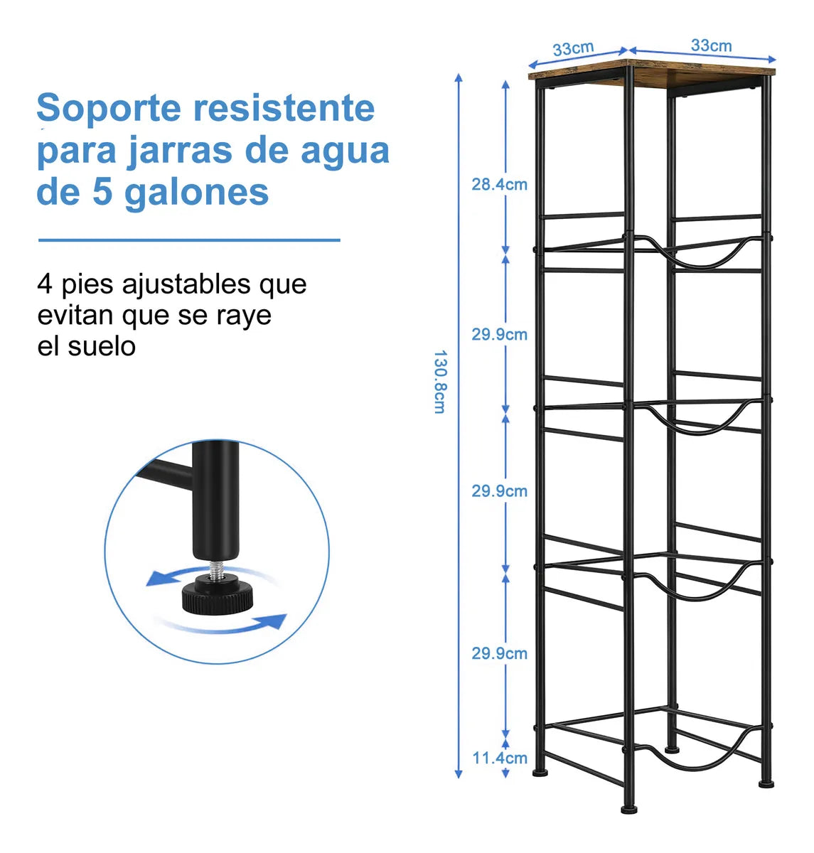 Rack Porta Garrafón Metálico 5 Niveles Para Garrafón De Agua