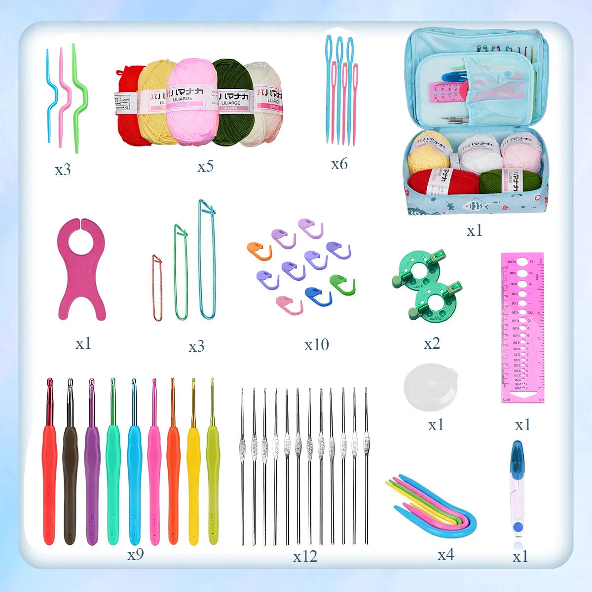 Set de Costura para Tejer Bordado Safonus Costura Kit de costura Color azul