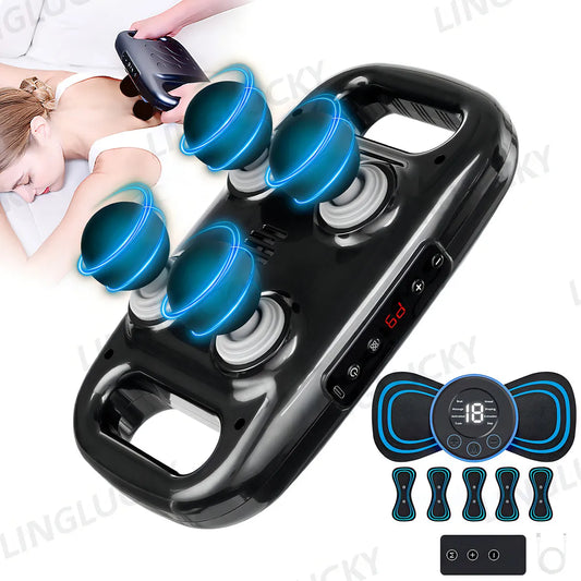 Pistola De Portátil Masajes，Muscular Masajeador De Espalda Masajeador De Pies Masajeador De Cuello Masajeador Electrico 6 Modos 20 Niveles Pare Cervical Pies Hombro Espalda Y Rodilla