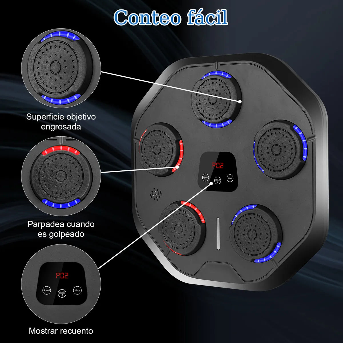 Maquina De Boxeo Musical Entrenador Inteligente Con Música Con 2 Pares De Guantes Adecuada Para Juegos Entre Padres E Hijos Deportes Y Fitness Regalo De Cumpleaños