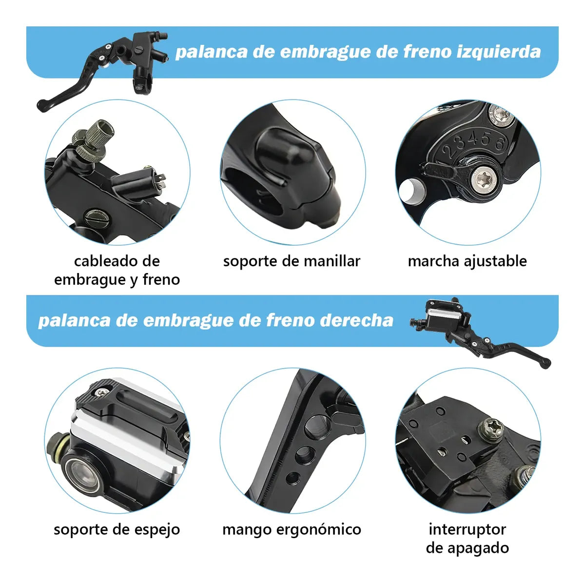 Palancas De Embrague Y Freno Universales 22mm Bomba De Freno