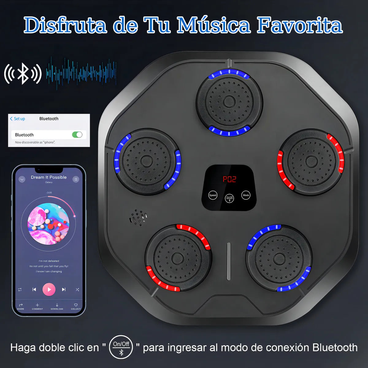 Rowide Maquina De Boxeo Musical Entrenador Inteligente Con Música Con 2 Pares De Guantes Adecuada Para Juegos Entre Padres E Hijos Deportes Y Fitness Regalo De Cumpleaños Negro