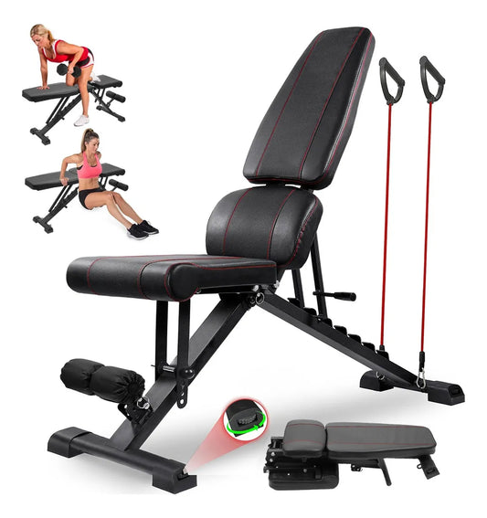 Banco Pesas Multiposiciones Plegable Ajustable Gym Ejercicio