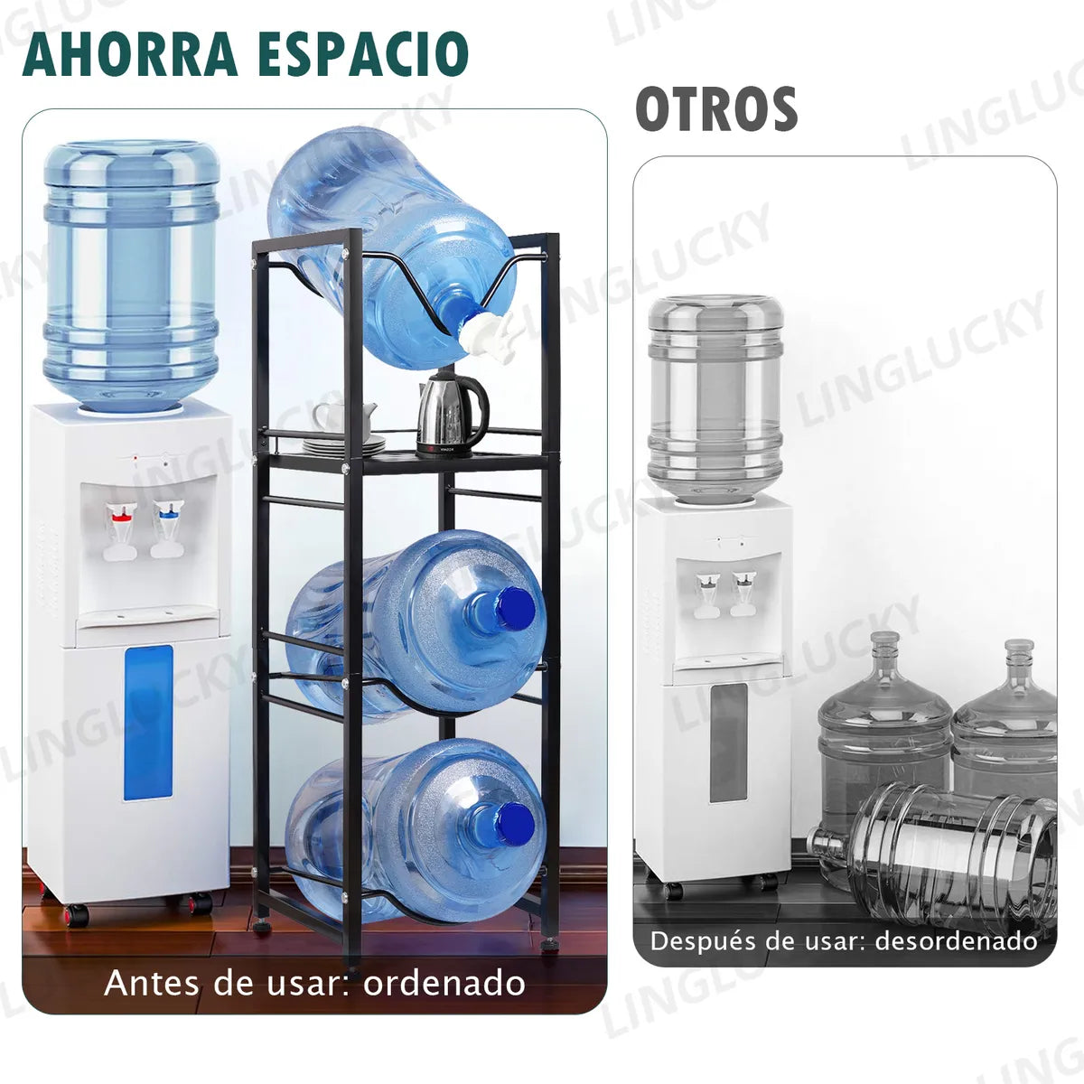 Porta Garrafones Agua 4 Piso+ 2 Válvula Dispensadora De Agua
