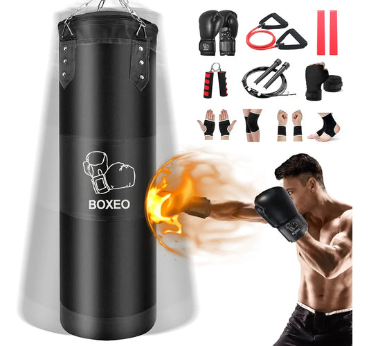 Costal para Box Saco Bolsa Boxeo 1.2m Estrella Premium Pu Saco De Boxeo Deportivo Kit Costal Boxeo Negro