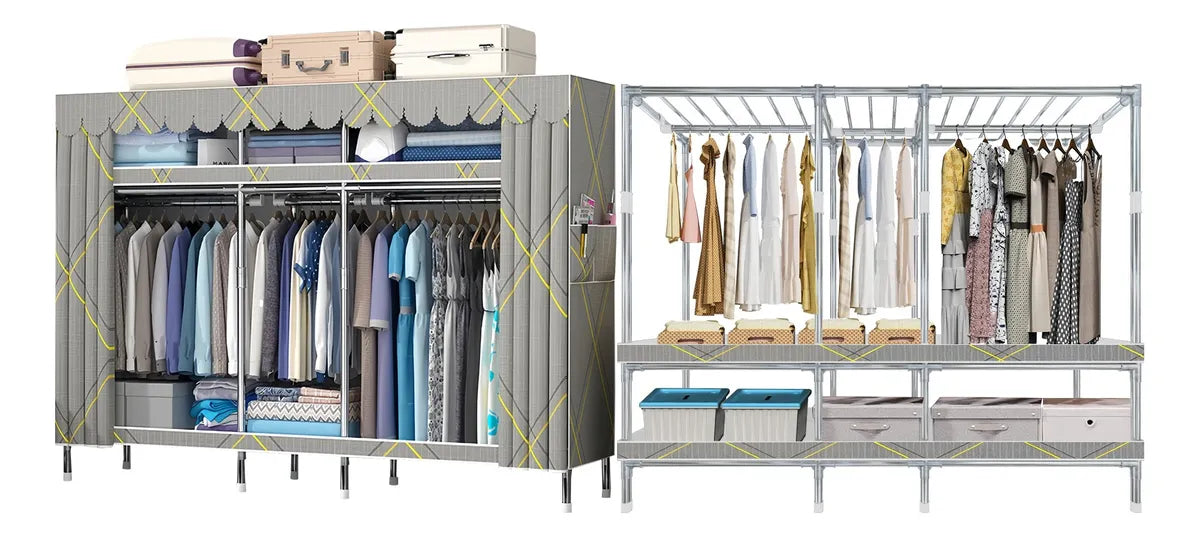 Closet Ropero Reforzado Portátil Aleación Pura 205cm Armable