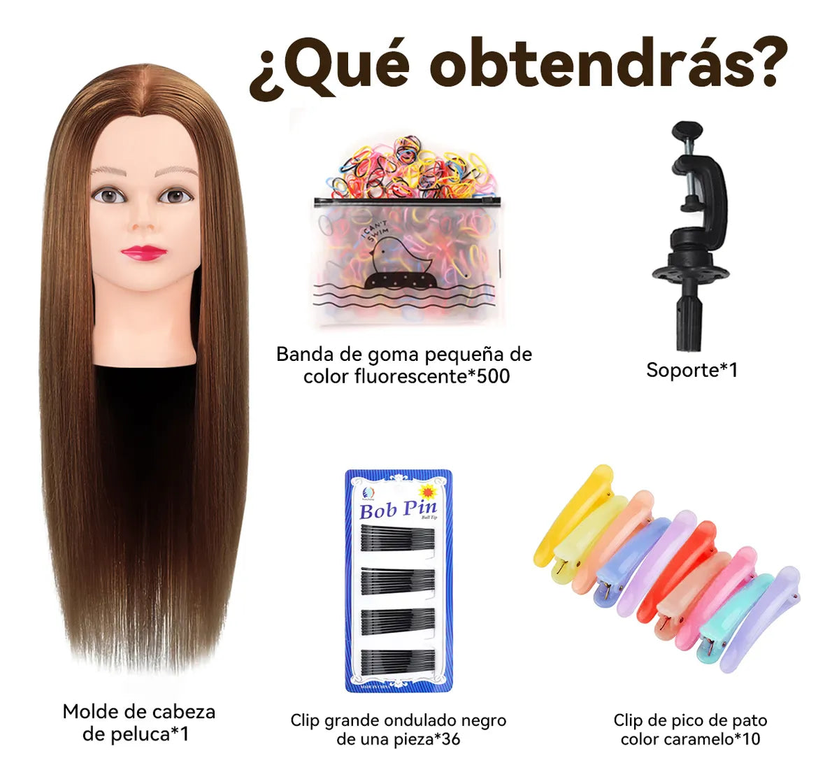 75cm Cabeza De Maniquí De Entrenamiento De Peluquería Dorado