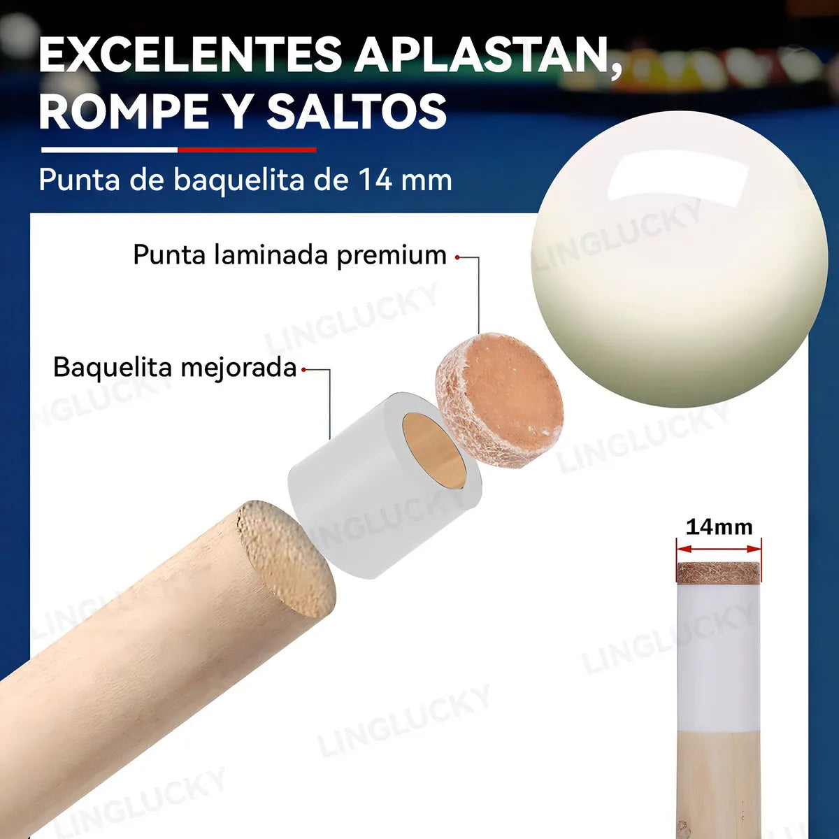 1pcs Tacos Billar De Maple Palos Snooker Desarmable Pool Cue Stick Professional Palo De Billar Portátil Barra De Billiard Palo De Piscina Para Principiantes Ejercicios De Entretenimiento 145cm