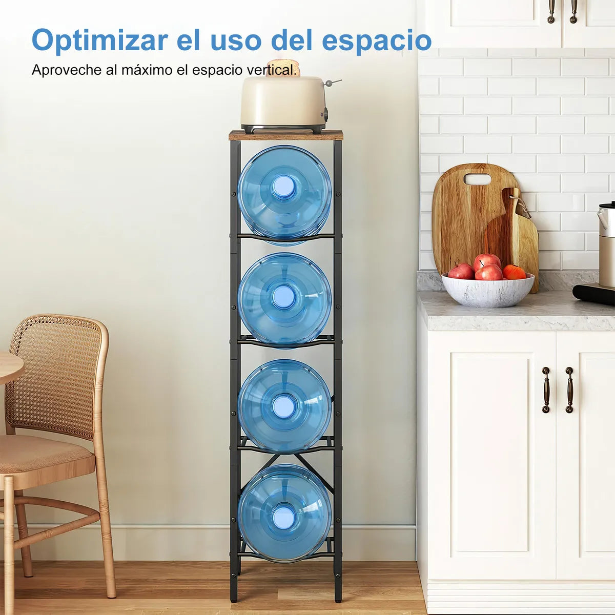 Rack Porta Garrafón Metálico 5 Niveles Para Garrafón De Agua