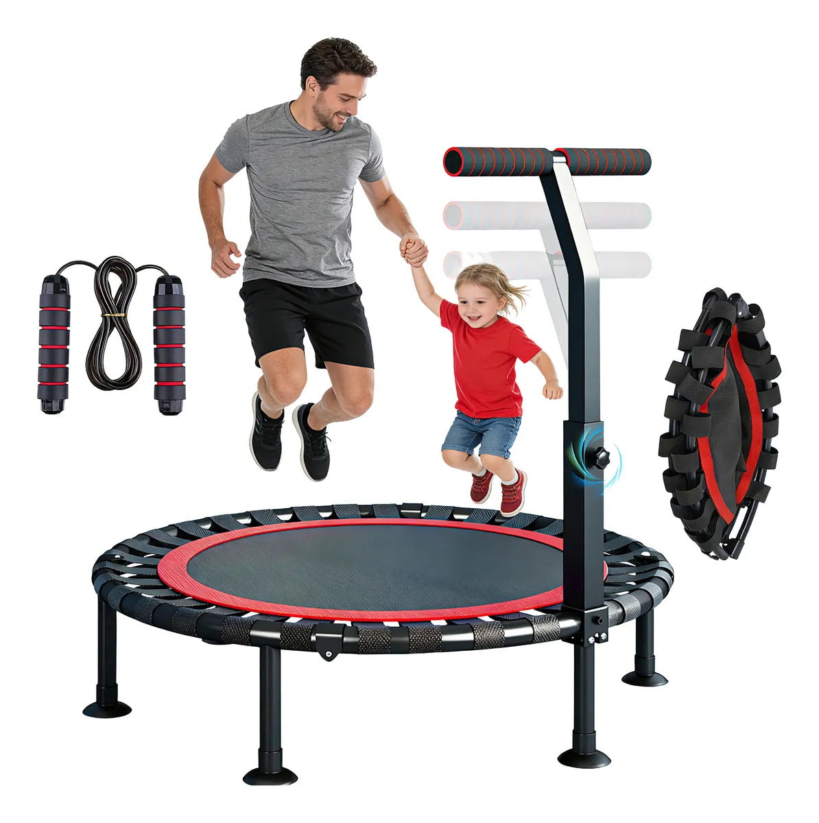 Trampolín Brincolín Aeróbicos Fitness Plegable Ajustable T