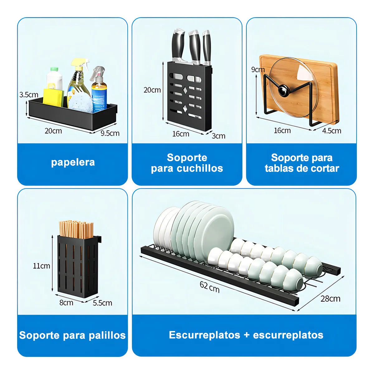 Escurridor de trastes sobre fregadero platos con puerta，Escurreplatos Y Escurreplatos De Cocinade 2 Niveles 65cm