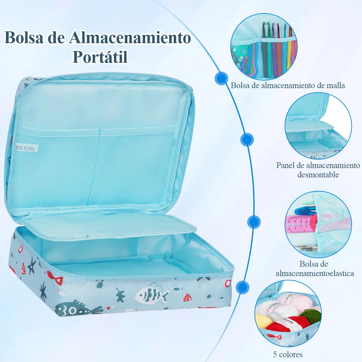 Set de Costura para Tejer Bordado Safonus Costura Kit de costura Color azul