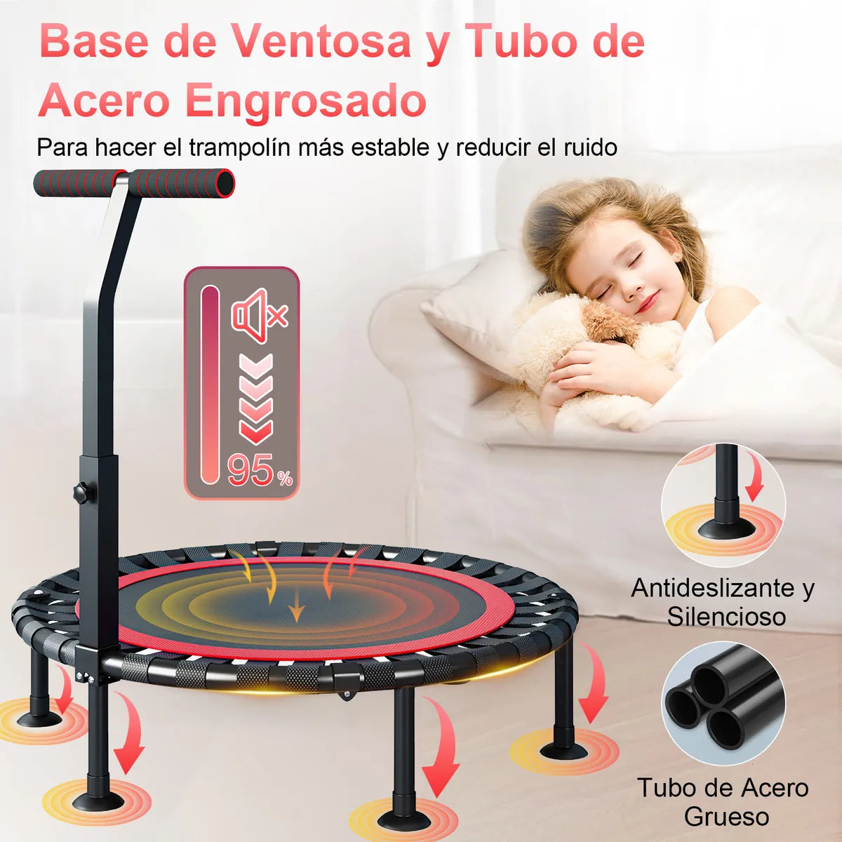 Trampolín Brincolín Aeróbicos Fitness Plegable Ajustable T