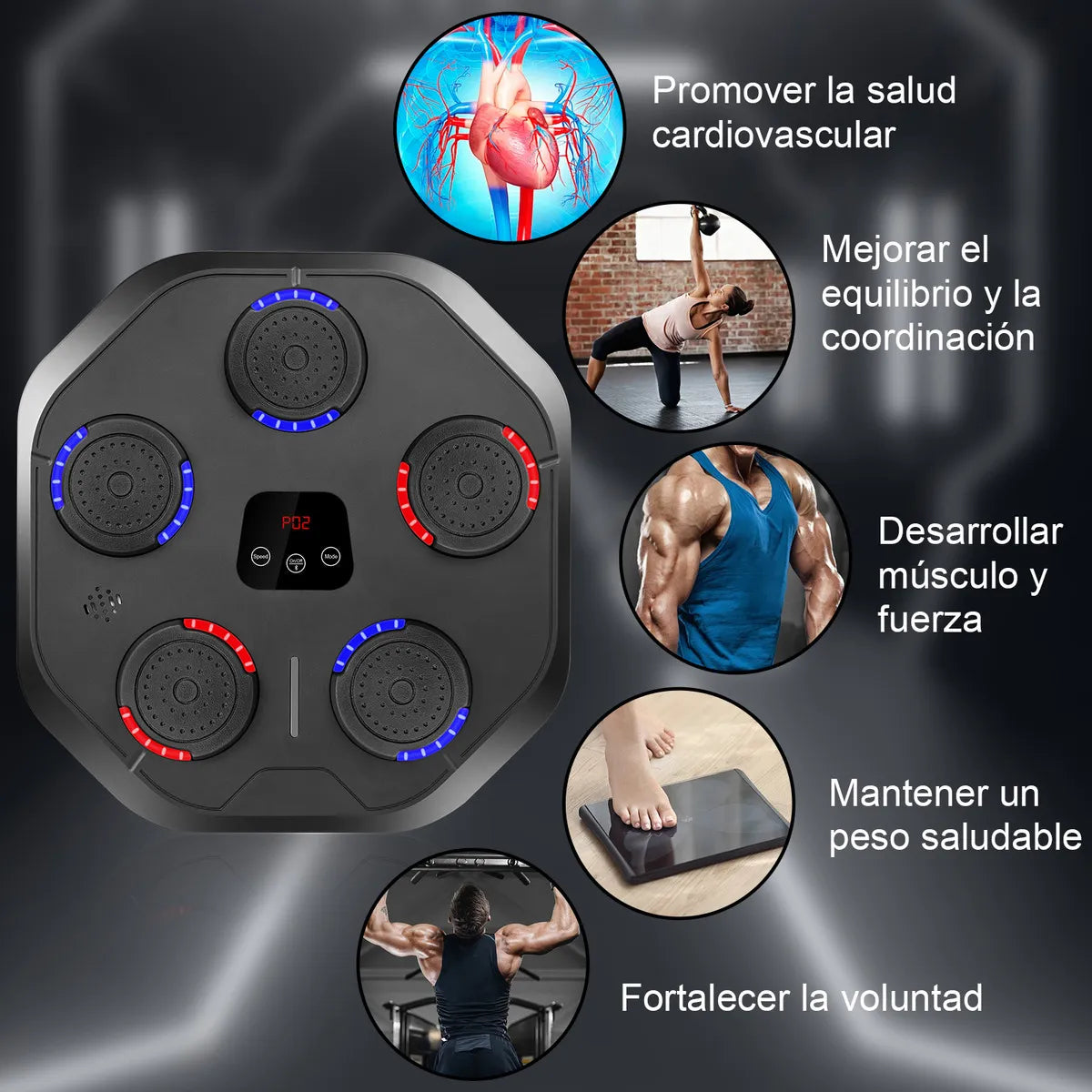 Maquina De Boxeo Musical Entrenador Inteligente Con Música Con 2 Pares De Guantes Adecuada Para Juegos Entre Padres E Hijos Deportes Y Fitness Regalo De Cumpleaños