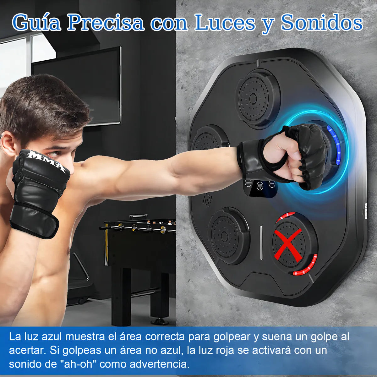 Rowide Maquina De Boxeo Musical Entrenador Inteligente Con Música Con 2 Pares De Guantes Adecuada Para Juegos Entre Padres E Hijos Deportes Y Fitness Regalo De Cumpleaños Negro