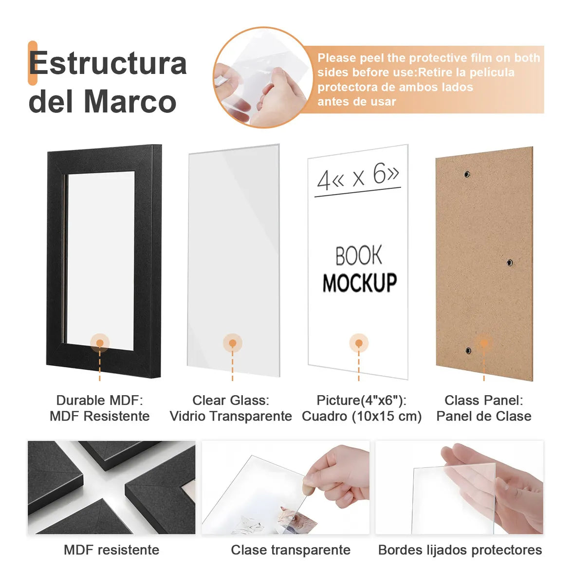 12 piezas Marco De Fotos Marcos Cuadros Decorativos Retrato 4x6" Regalos de Navidad Regalos de Cumpleaños Regalos de Aniversario