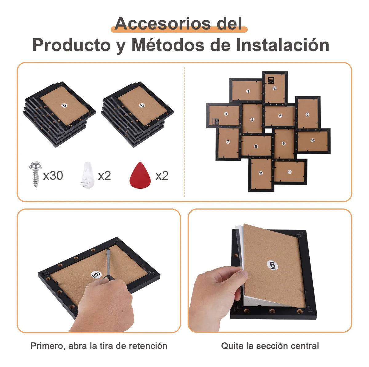 12 Piezas Marco De Fotos Marcos Cuadros Decorativos Retrato