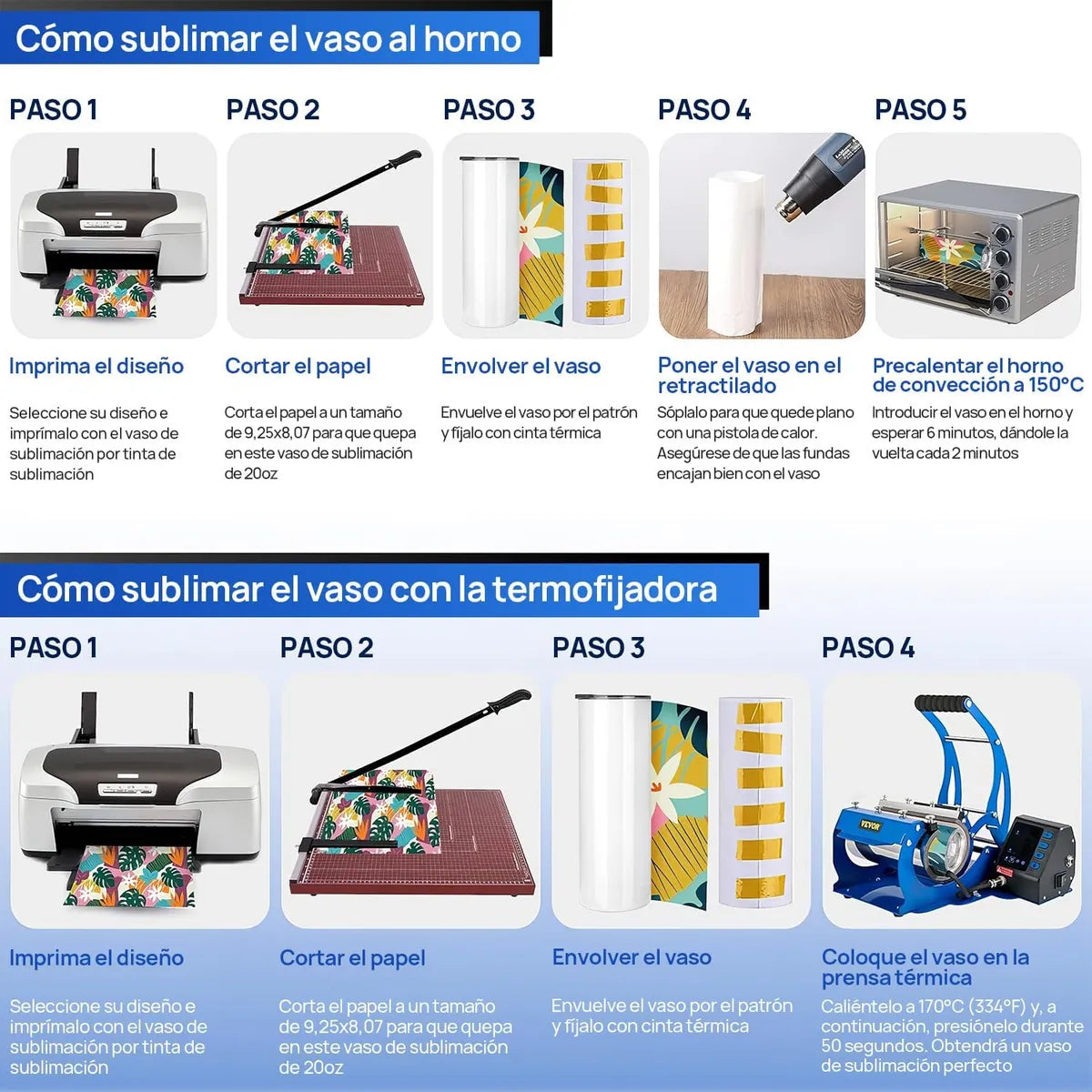 Tazas Para Sublimar Vaso Termo Sublimación 20oz 600ml 12pzs