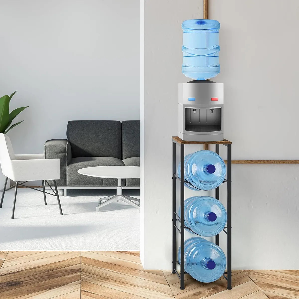 Rack Porta Garrafón Metálico 4 Niveles Para Garrafón De Agua