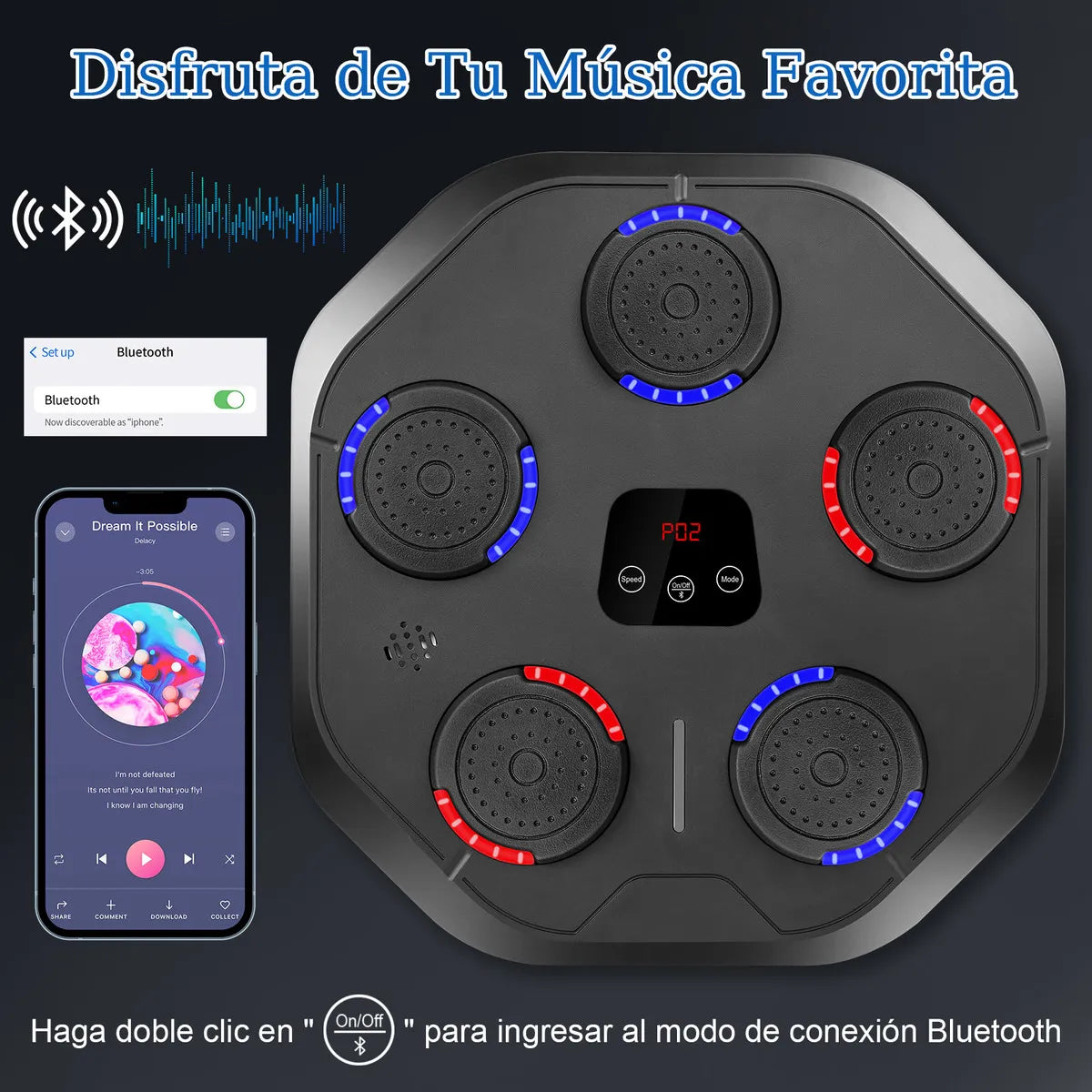 Maquina De Boxeo Musical Entrenador Inteligente Con Música Con 2 Pares De Guantes Adecuada Para Juegos Entre Padres E Hijos Deportes Y Fitness Regalo De Cumpleaños