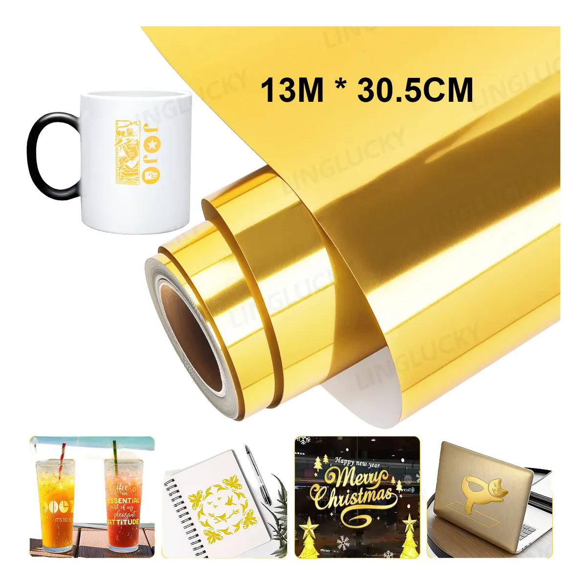 Vinil Adhesivo Para Cameo Silhouette Cricut Metal 30.5cmx13m