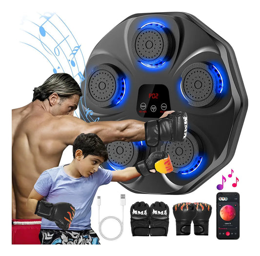 Maquina De Boxeo Musical Entrenador Inteligente Con Música Con 2 Pares De Guantes Adecuada Para Juegos Entre Padres E Hijos Deportes Y Fitness Regalo De Cumpleaños